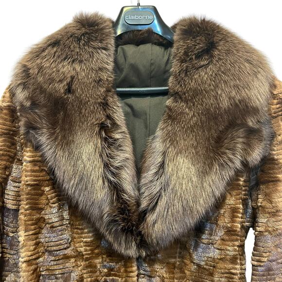 Vintage Filimegas Brown Mink Long Fur Winter Coat Size Medium - Picture 3 of 16